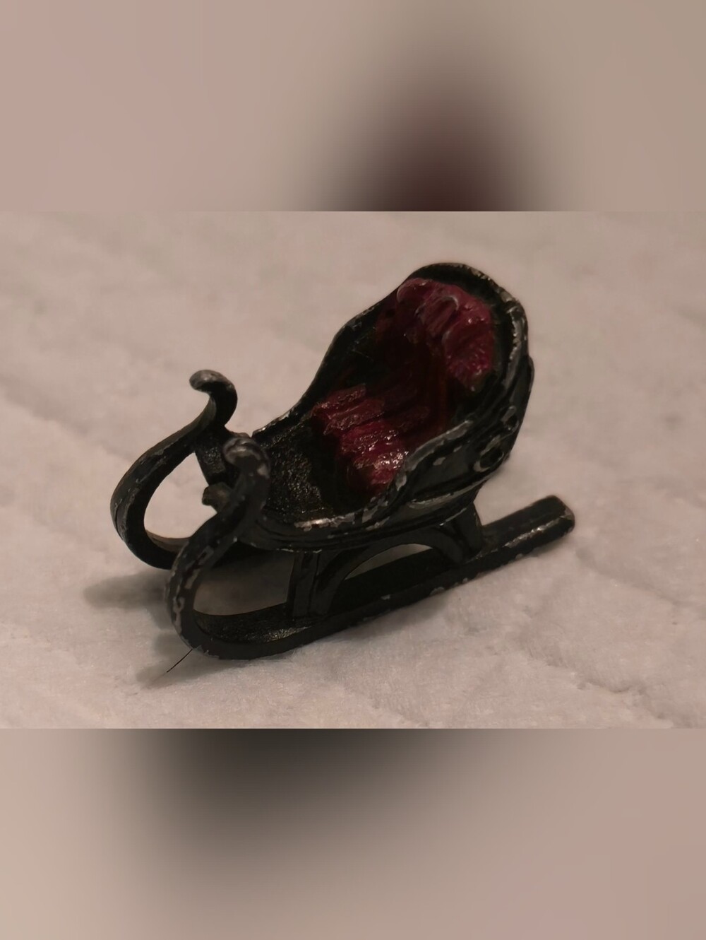 Miniature Cast Iron Victorian Sleigh Holiday  Figurine